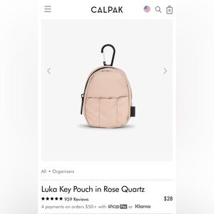 Calpak Luka Key Pouch in Rose Quartz - Carabiner NOT included